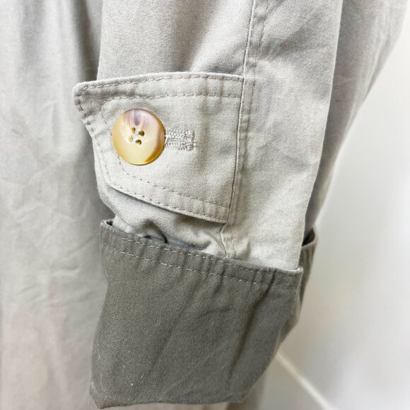 Vintage 1980s Fleet Street brand trench coat in neutral khaki with contrast trim - Picture 9 of 11